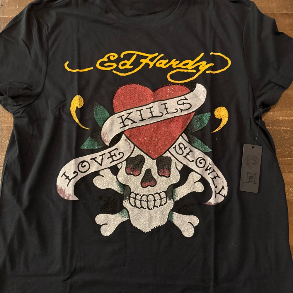 Ed Hardy Black Graphic T-Shirt